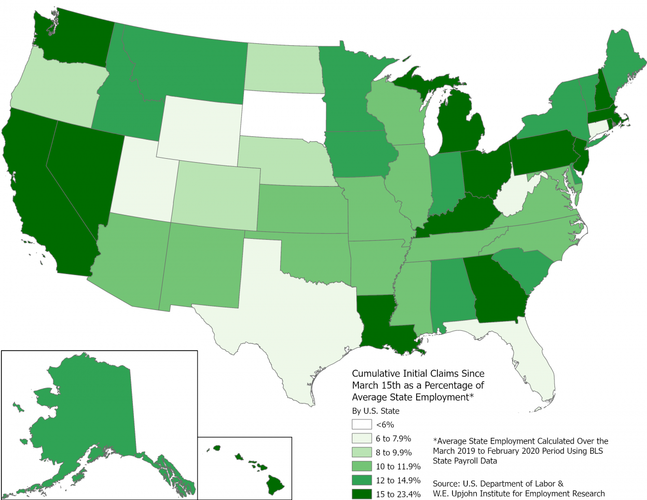 U.S. UI claims state map